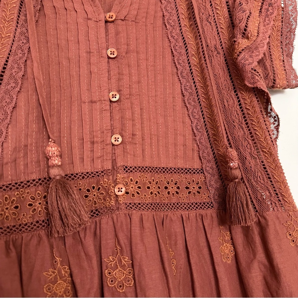 Sea NY Sophie Lace Tunic Ruffle Embroidered Dress - Picture 5 of 13